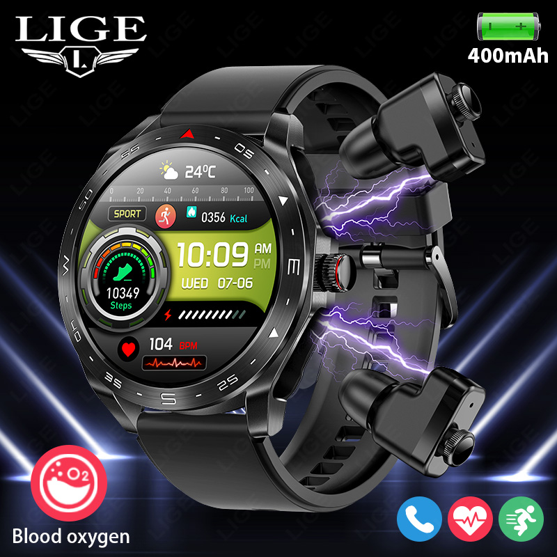 Seaweed Snack - LIGE With Earbuds Bluetooth Headset Smartwatch