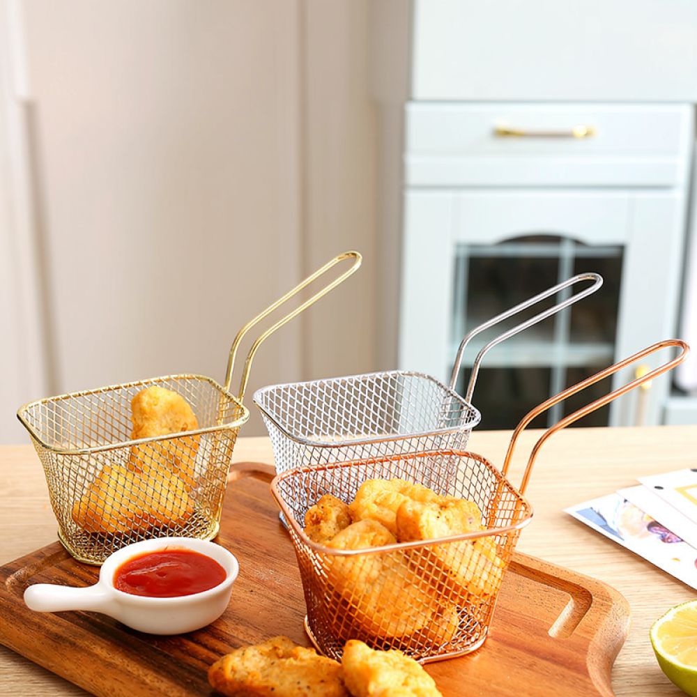 Decorative Mini Square Fry Bas - Food Snacks Catering ulasan dan harga